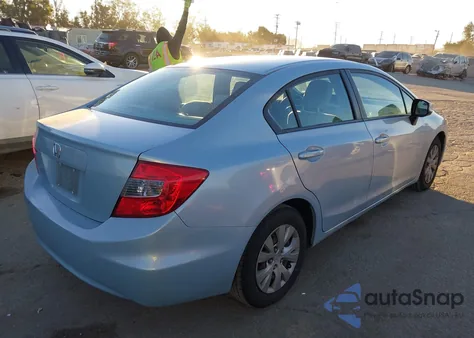 2012 Honda Civic Lx z USA, uszkodzony, nr VIN 19XFB2F52CE360482